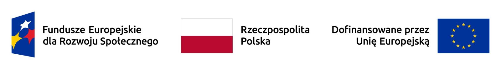 Logotypy programu Fundusze Europejskie dla Rozwoju Społecznego (FERS) obejmują znak Funduszy Europejskich, Barwy RP oraz znak Unii Europejskiej
