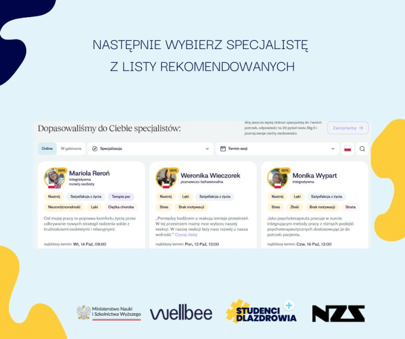 Wybierz specjalistę z listy