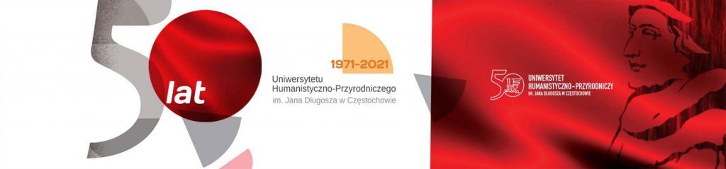 Baner reklamowy z okazji 50-lecia powstania uczelni Uniwersytetu Humanistyczno-Przyrodniczego im. Jana Długosza w Częstochowie. Na banerze widnieje data powstania 1971, oraz zdjęcie w tle Jana Długosza