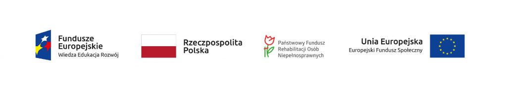 Logotypy: Fundusze Europejskie Wiedza Edukacja Rozwój, Rzeczpospolita Polska, PPFRON, Unia Europejska Europejski Fundusz Społeczny